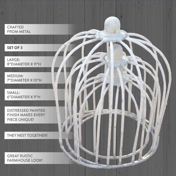 Cottage Cloche Topiaries, Set of 3