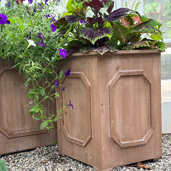 Oversized Outdoor Wooden Planters, Set of 2