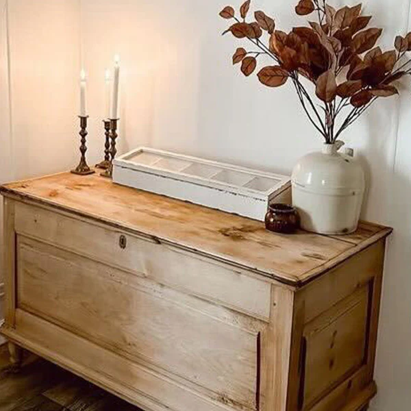 Distressed Wooden Storage Box with Cubbies