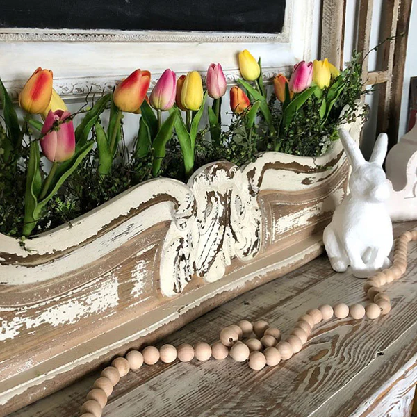 LARGE White Distressed Corbel Mantel Shelf