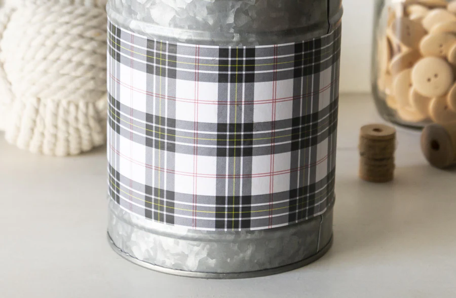 Metal Plaid Canister with Wooden Lid, Pick Your Style