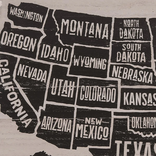 Personalized Hanging Wall Map with Pins