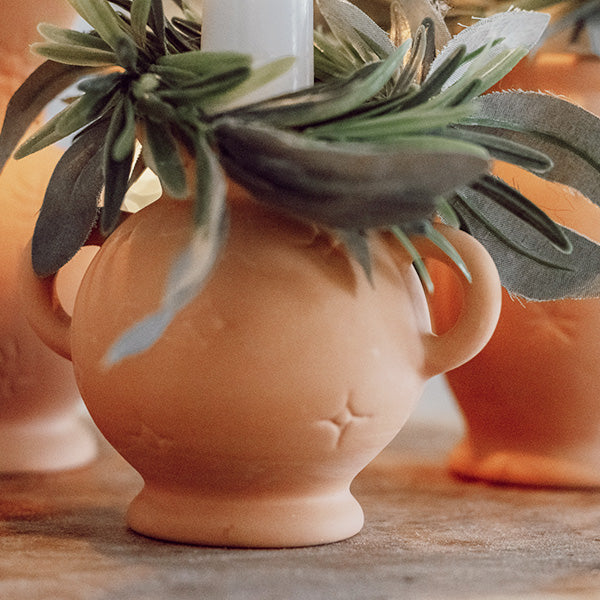 Terra Cotta Pot Candle Holders, Set of 3