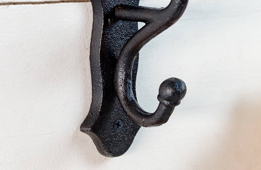 Cast Iron Double Wall Hook, Set of 4