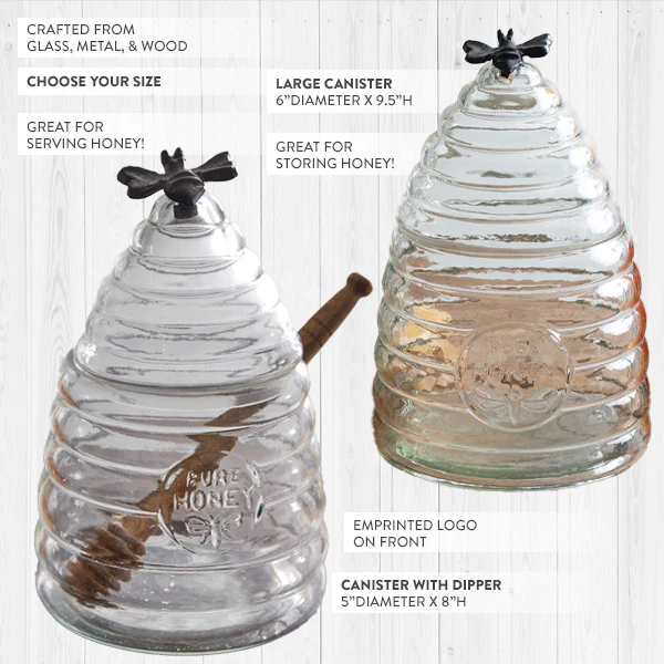 Honey Hive Glass Container, Pick Your Style