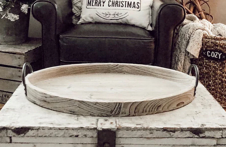 Wooden Trays with Handles, Set of 2