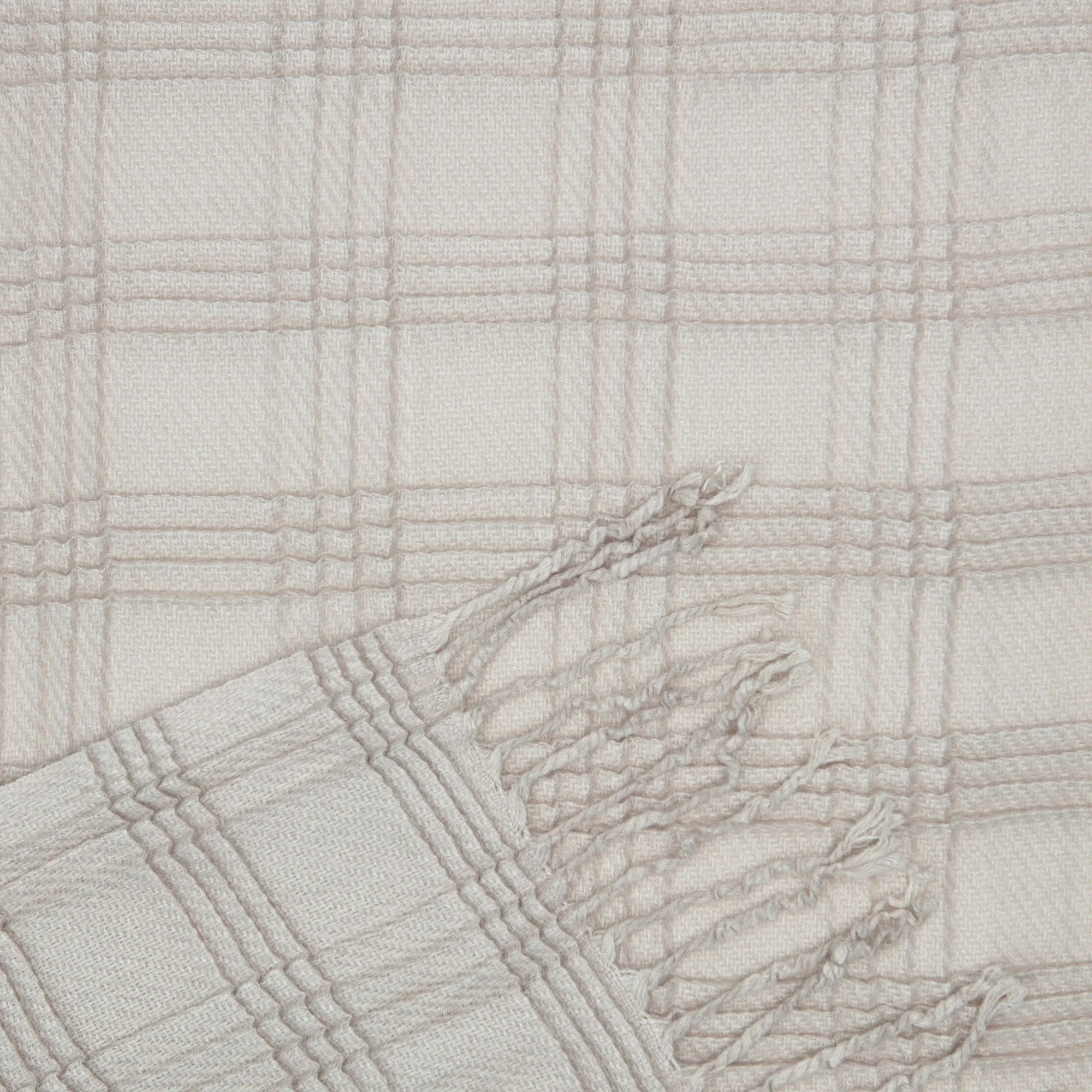 Pleated Plaid Throw Blanket