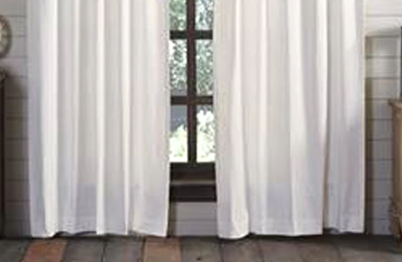 White Panel Curtains  Set of 2