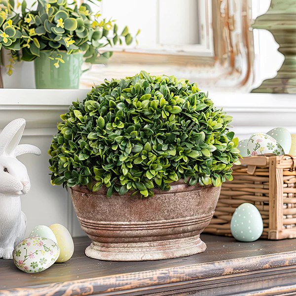 Lifelike Faux Plant in Oblong Ceramic Pot