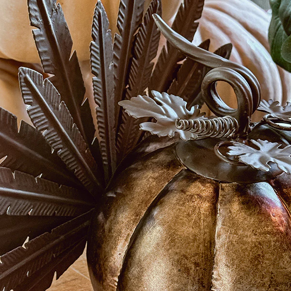 Rustic Galvanized Metal Pumpkin Turkey