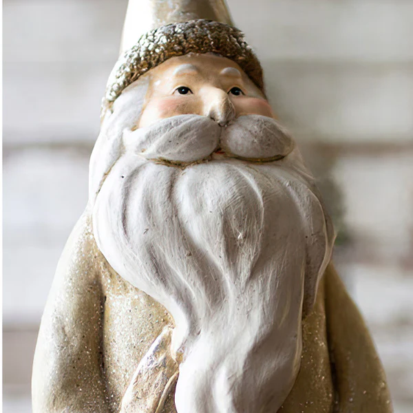 Distressed Tall Santa Figurines, Set of 2