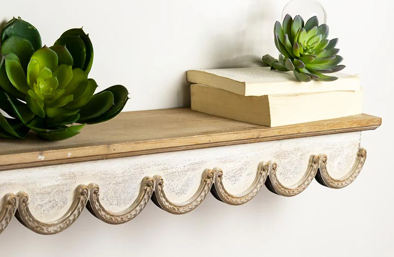 Wooden Scalloped Edge Shelf