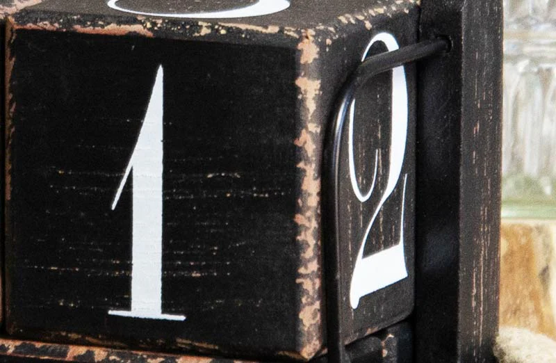 Distressed Wooden Block Perpetual Calendar