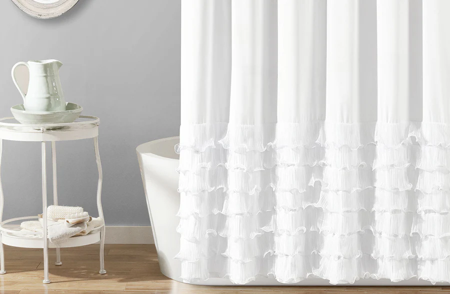 Layered Ruffle Shower Curtain