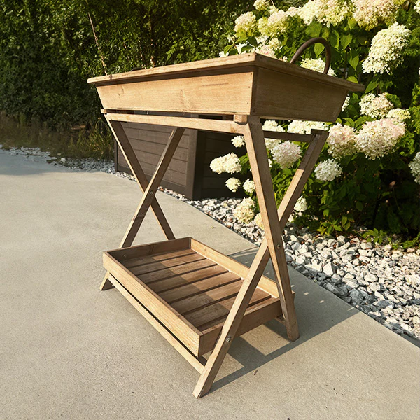 Indoor/Outdoor Folding Table with Removable Metal Tray