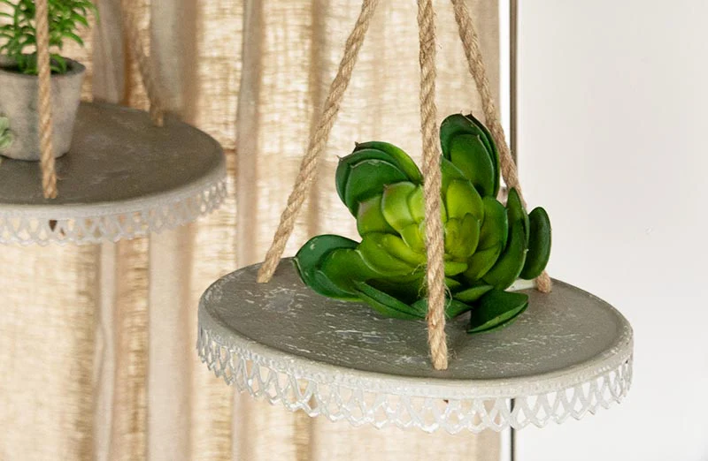 Trimmed Hanging Shelves Set of 3