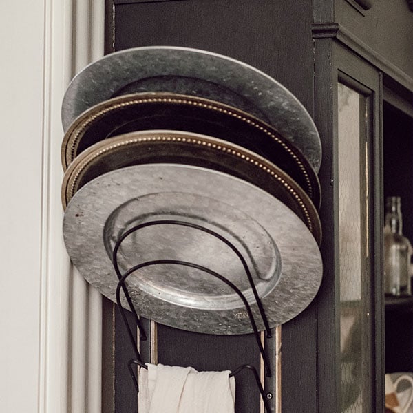 Modern Utilitarian Wall Mounted Plate Display Rack