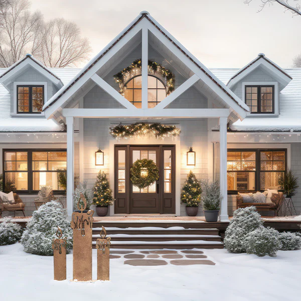 Oversized Textured Metal Candles, Set of 3