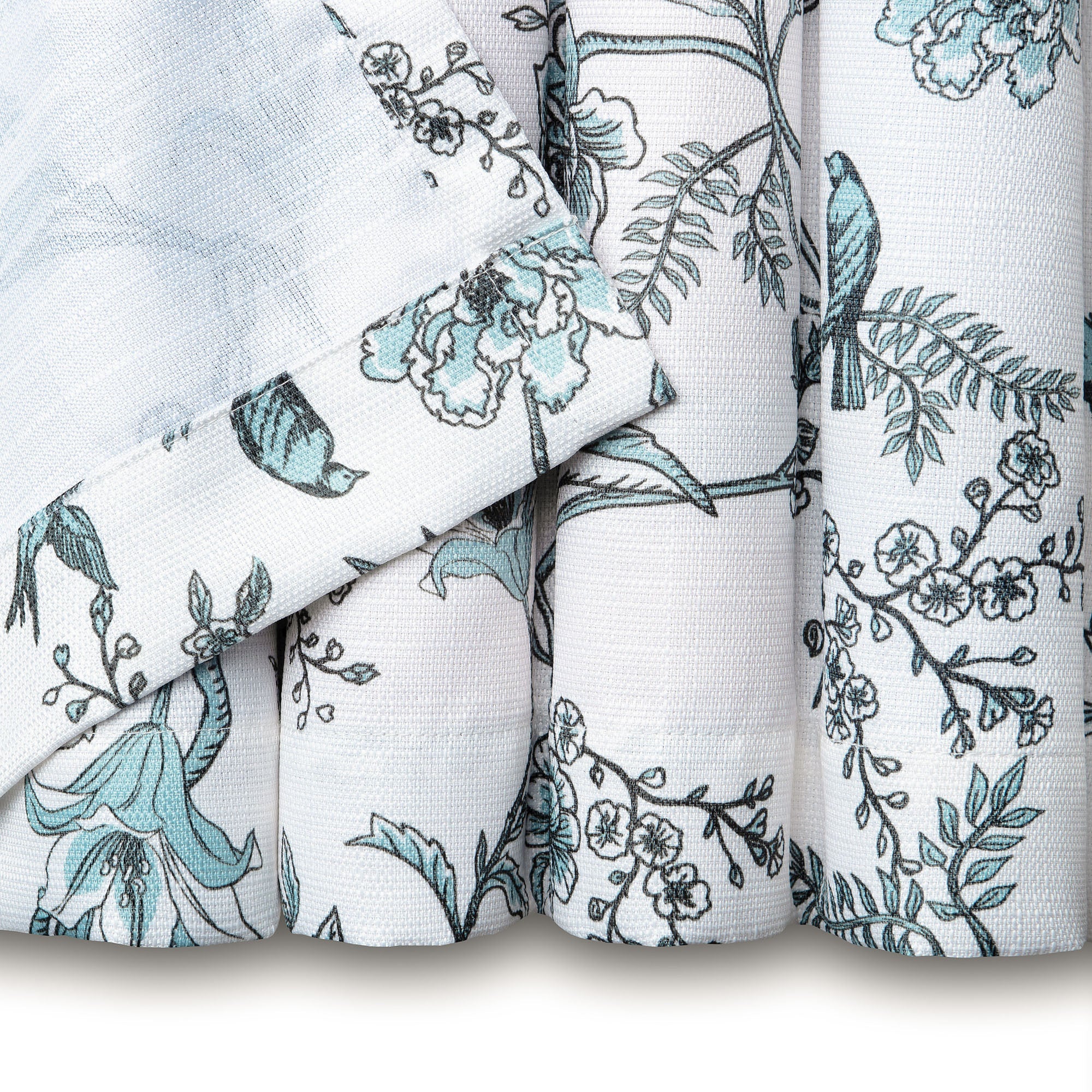 Faux Linen Toile Room Darkening Curtains