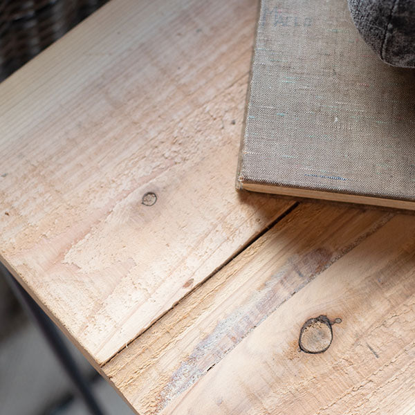 Metal and Wood Folding Side Table | Rustic Farmhouse