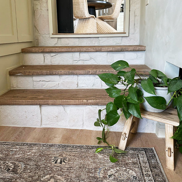 Multi-Use Distressed Wood Riser Stool