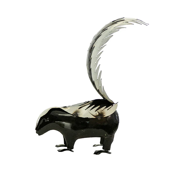 Handmade Rustic Metal Skunk, Pick Your Size