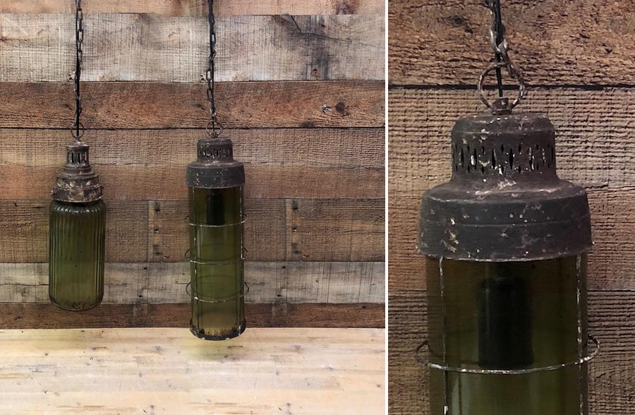 Rustic Green Hanging Pendant Light, Pick Your Style