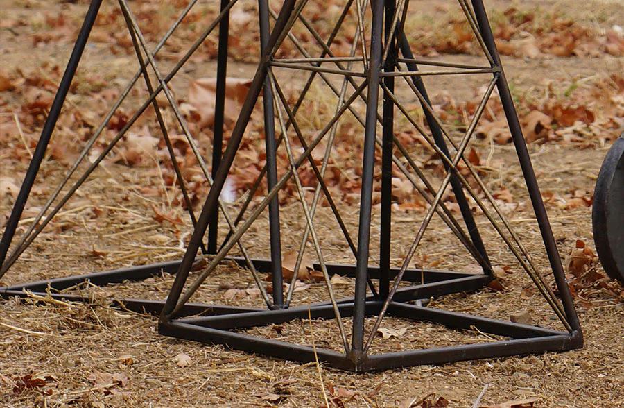 Oversized Standing Metal Crafted Windmills, Set of 2