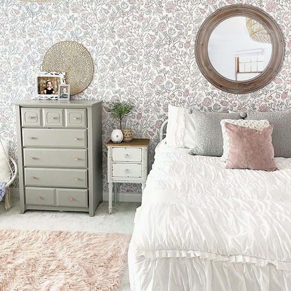 Wooden Framed Round Mirror