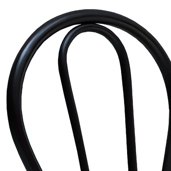 Mid-Century Black Wood and Rattan Dining Chair