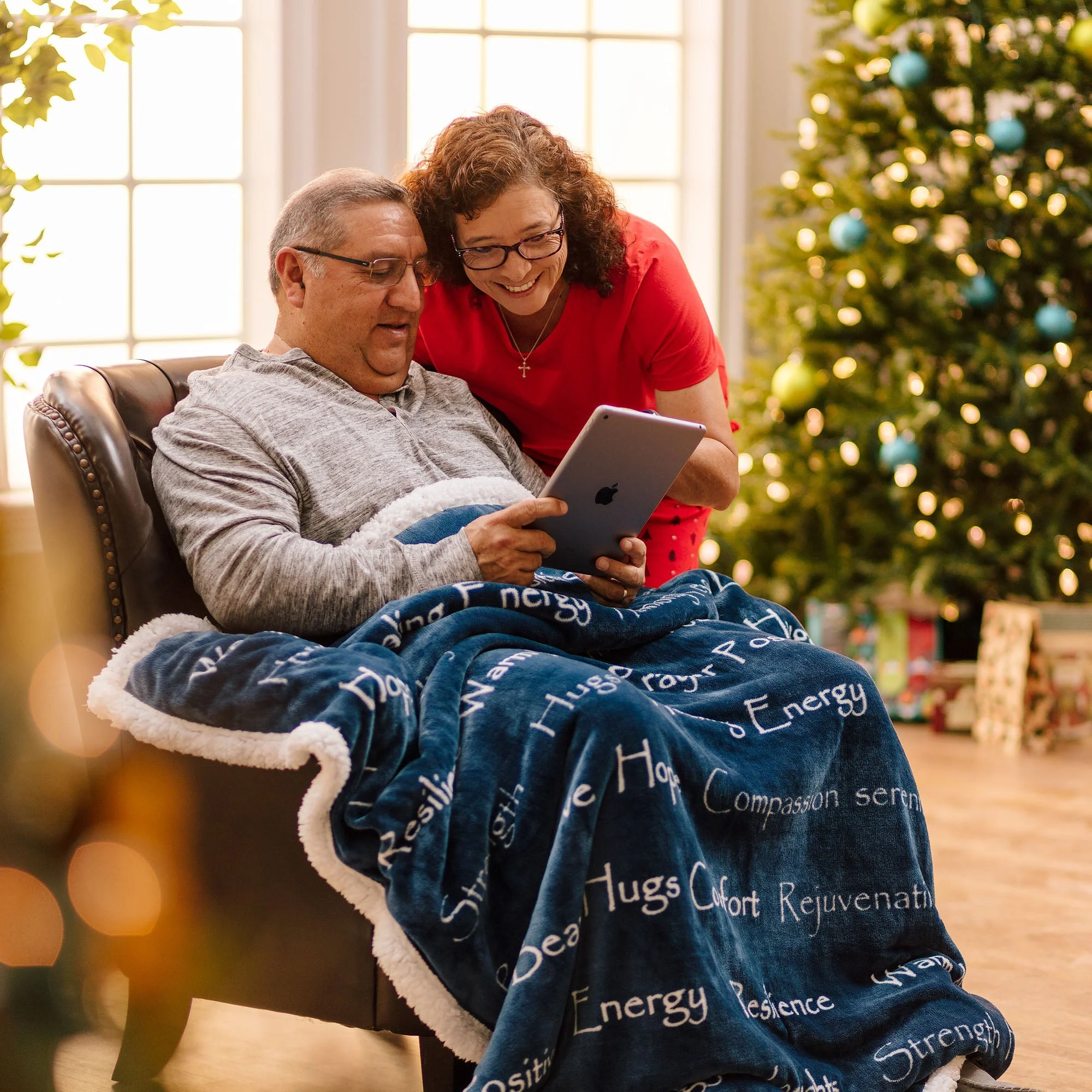 Gift Faux Fur Comfort Words Throw Blanket