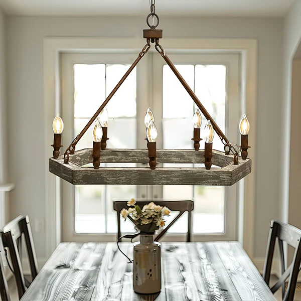 Wood and Metal Rustic Chandelier