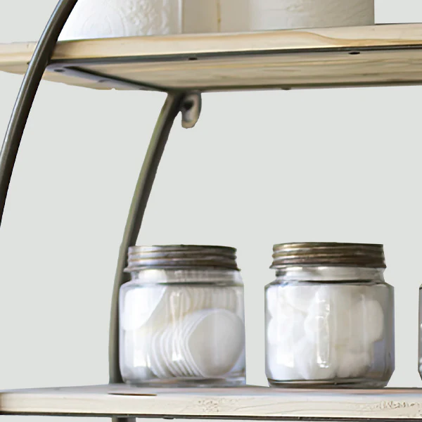 Metal and Reclaimed Wood Oval Wall Shelf