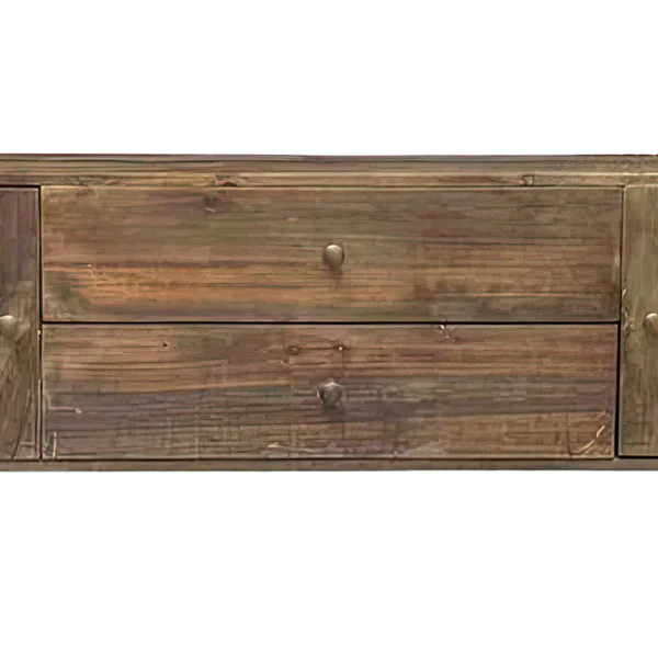 Rustic Timeworn Wood Hall Table with Four Drawers