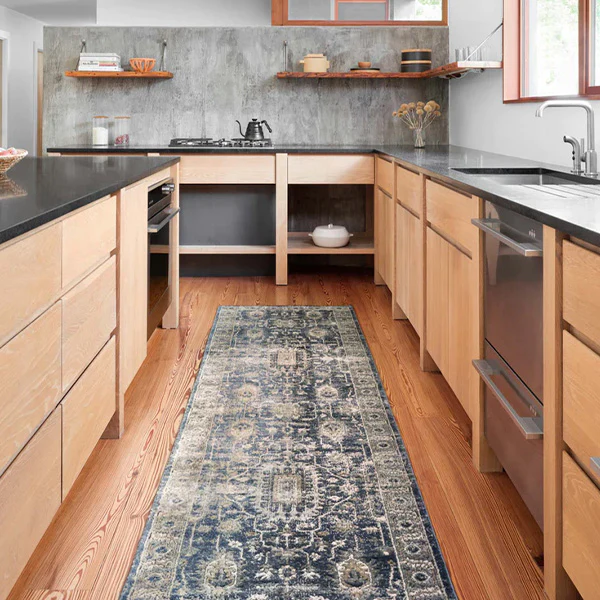 Vintage Washed Blue Area Rug, Choose Your Size