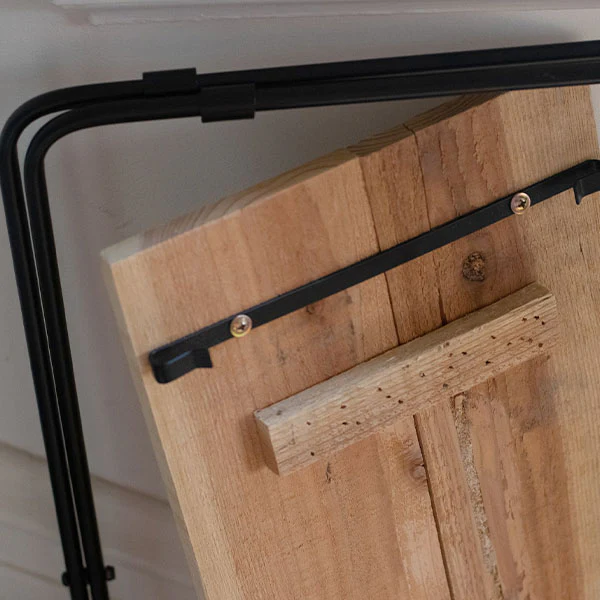 Metal and Wood Folding Side Table | Rustic Farmhouse