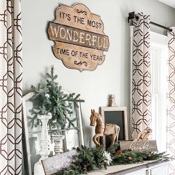 Most Wonderful Time of the Year Rusted Antique Sign