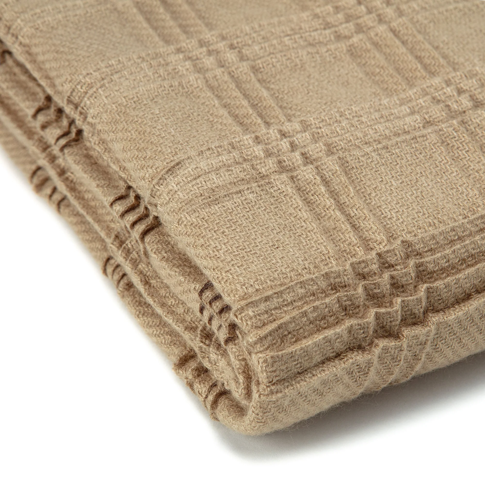 Pleated Plaid Throw Blanket