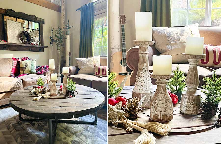 Snow Covered Tree Candle Holders, Set of 3