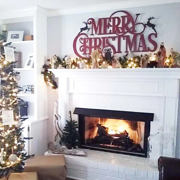 Huge Metal Merry Christmas Sign