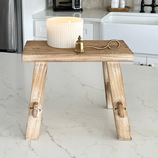 Multi-Use Distressed Wood Riser Stool