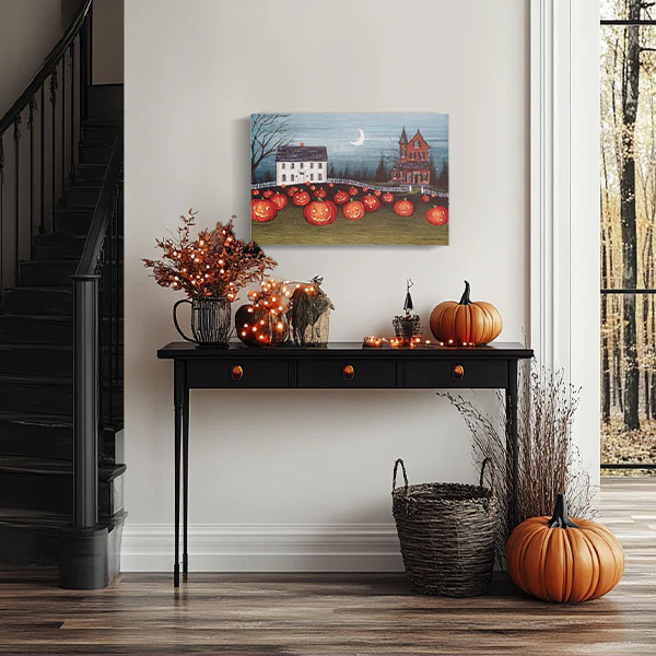 Pumpkin Field LED Wall Decor