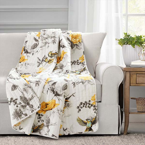 Reversible Floral Throw Blanket