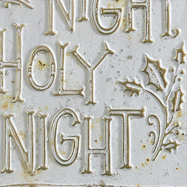 Silent Night Aged White Wall Decor