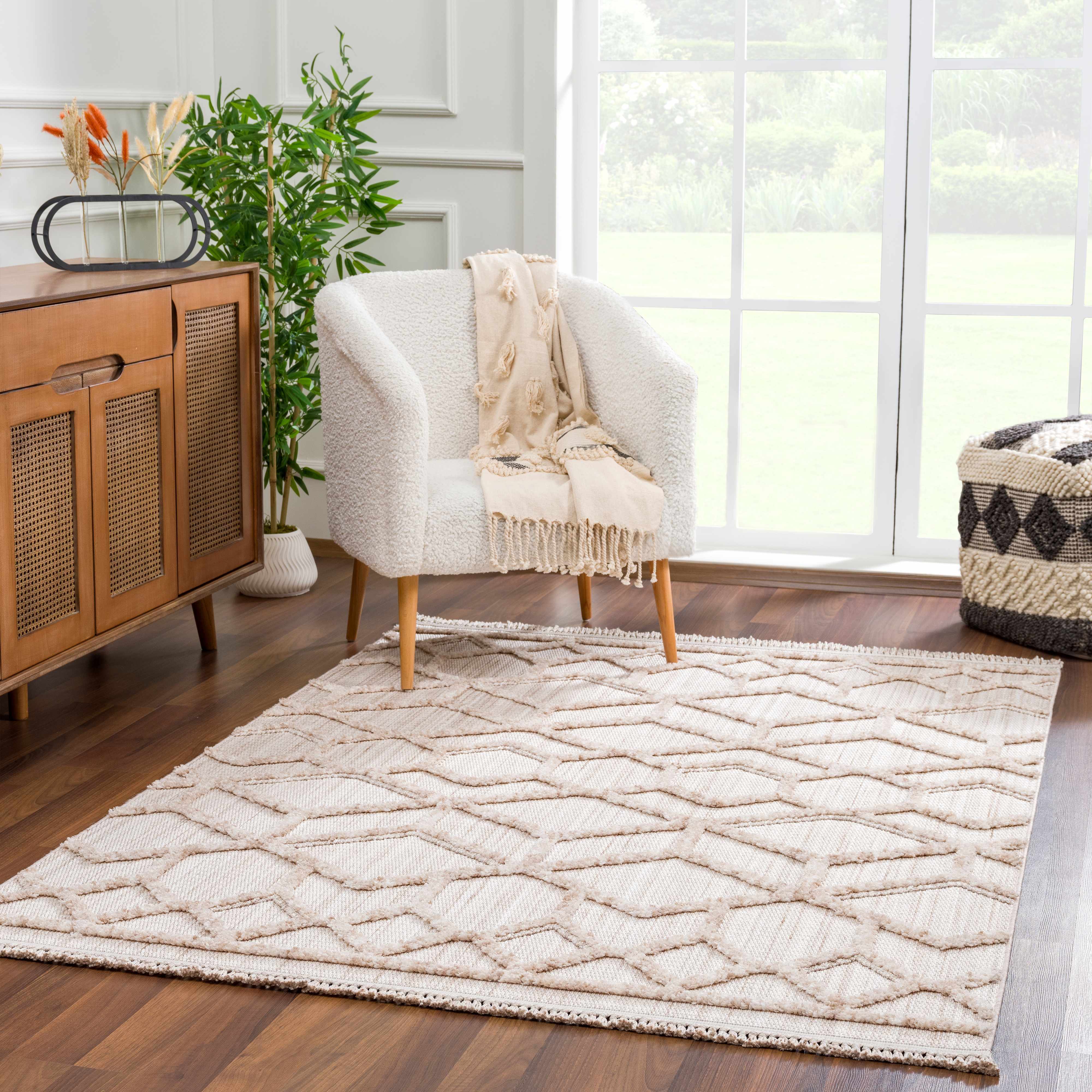 Modern Moroccan Trellis Area Rug