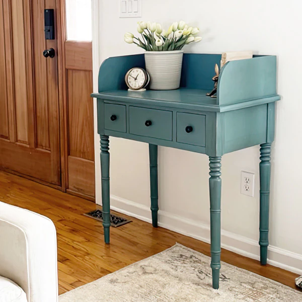 Antique Blue Wood Console Table Wash Stand