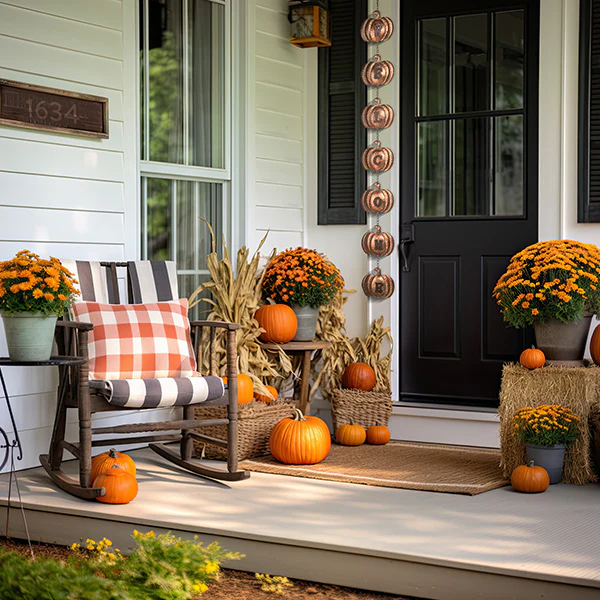 Hanging Pumpkin Welcome Sign