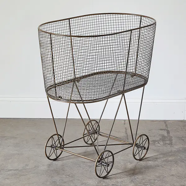 Metal Rolling Laundry Basket
