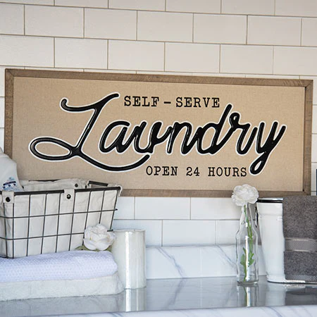 Self Serve Laundry Canvas Sign