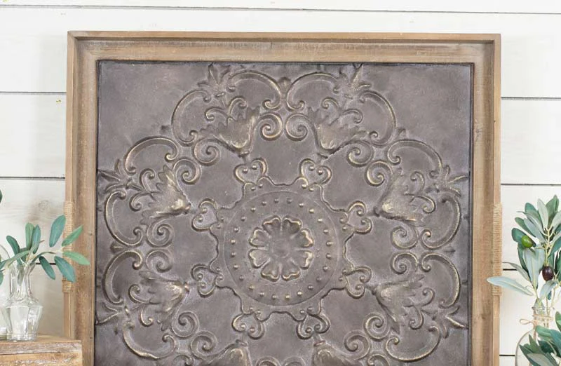 HUGE Wooden Framed Antique Wall Medallion